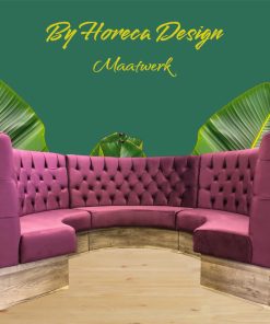 Ronde horeca bank chesterfield met onderbak