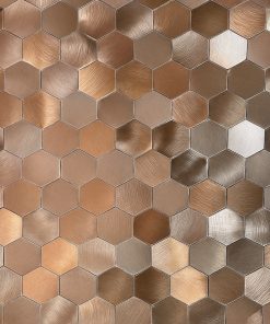 Mozaïek zelfklevend hexagon brons