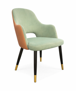 Stoel Mia cognac/mint