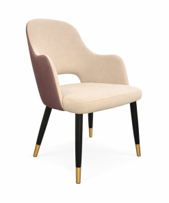 Stoel Mia aubergine/beige