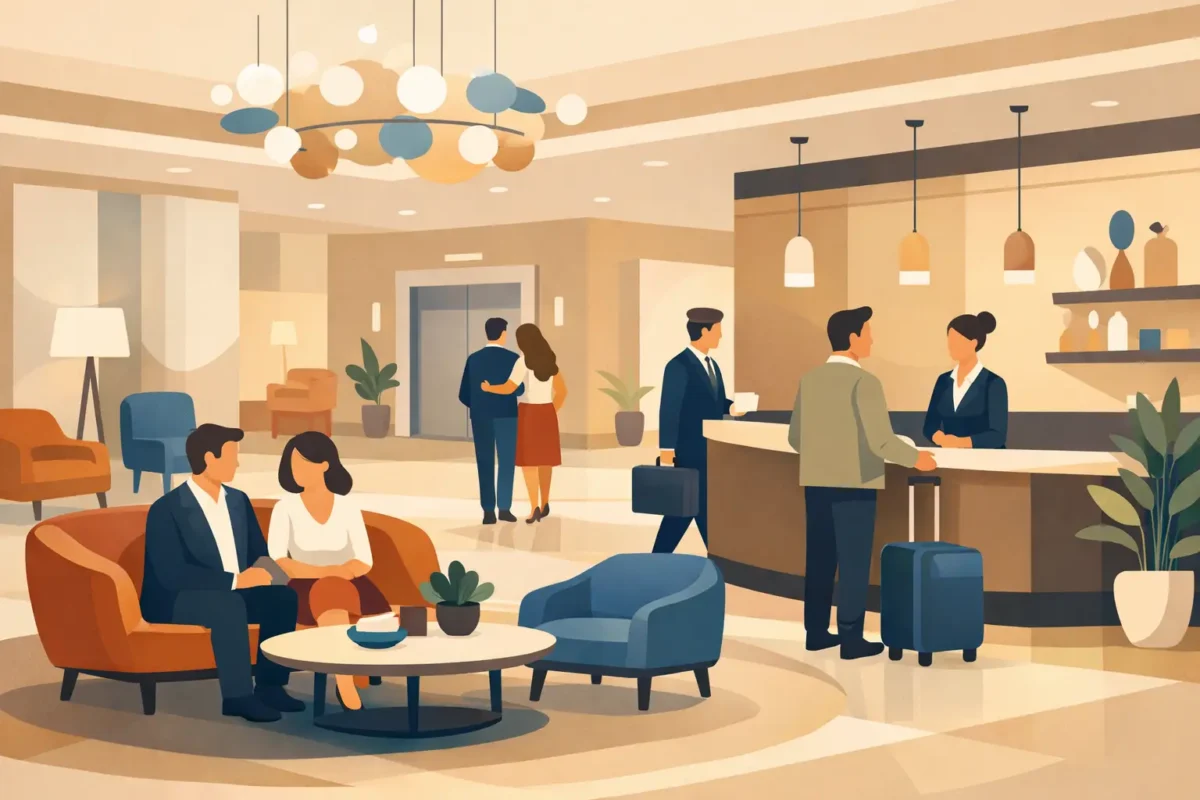Hotel lobby inrichting ideeën die gasten bijblijven